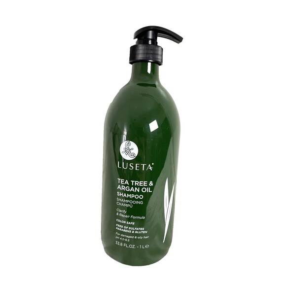 LUSETA Tea Tree & Argan Oil Shampoo Clarify Repair Formula Damage Oily Hair 33.8 - Picture 1 of 10